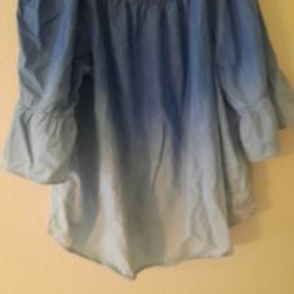 Ruby Red Cold Shoulder Denim top  *BOGO* - Picture 7 of 8